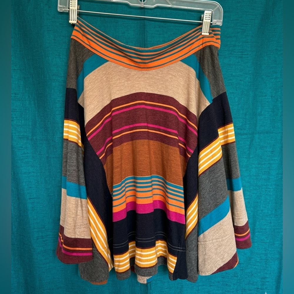 Marc Jacobs Striped Knit Handkerchief Skirt S | Multicolor Geo Boho Flare